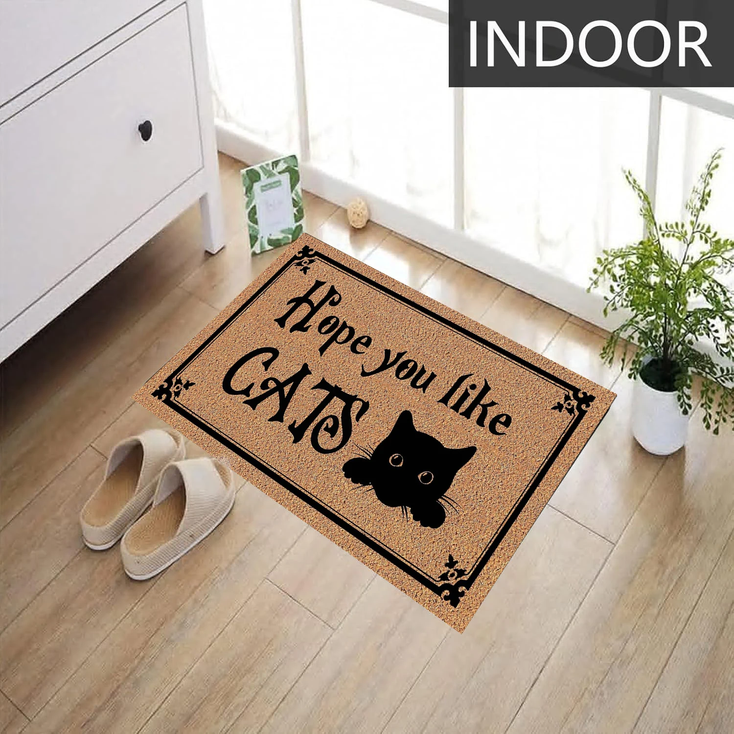 Hope You Like Cats Doormat Outdoor Non-Slip Kitchen Floor Mat Garage Welcome Door Mat Rubber Carpet