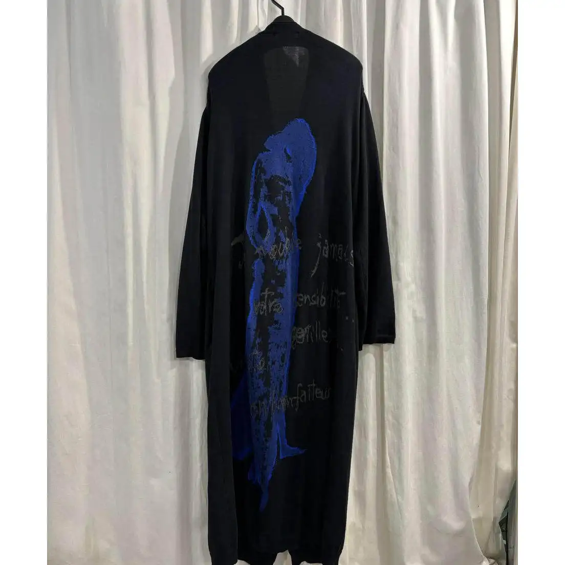 TOP-YAMAMOTO ® High Street Style Black Long-Sleeved Printed Shirt Dress - Limited Edition Designer Design