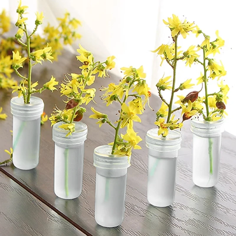

50/100/200Pcs Floral Water Tubes Clear Plastic Flower Vials with Caps for Flower Arrangement Decoration Hydroponic Container New