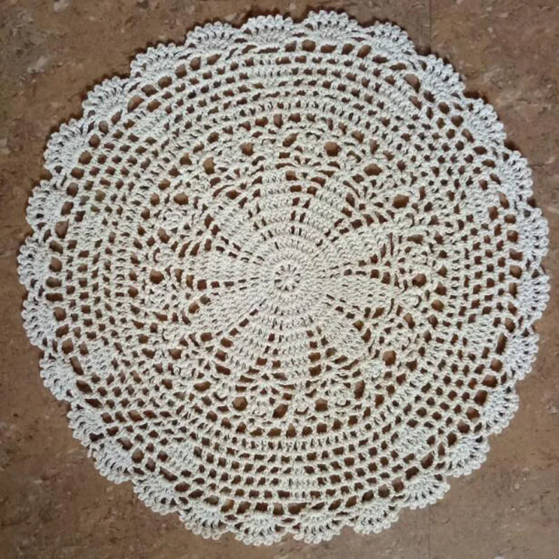 NEW Round cotton table place mat pad Cloth crochet placemat wedding Christmas flower kitchen Table decoration and accessories