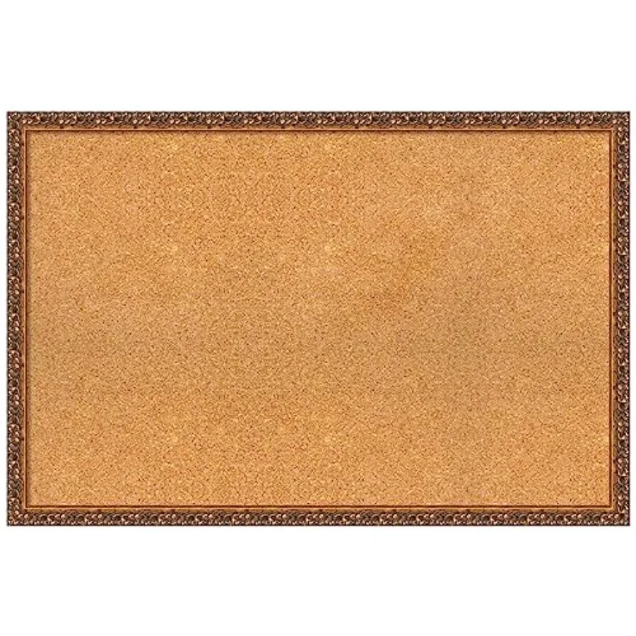 

Натуральная пробковая доска для стен 24x36, доска для заметок с бронзовой рамкой, большая пробковая доска для офиса и дома, традиционный декор для организации пространства