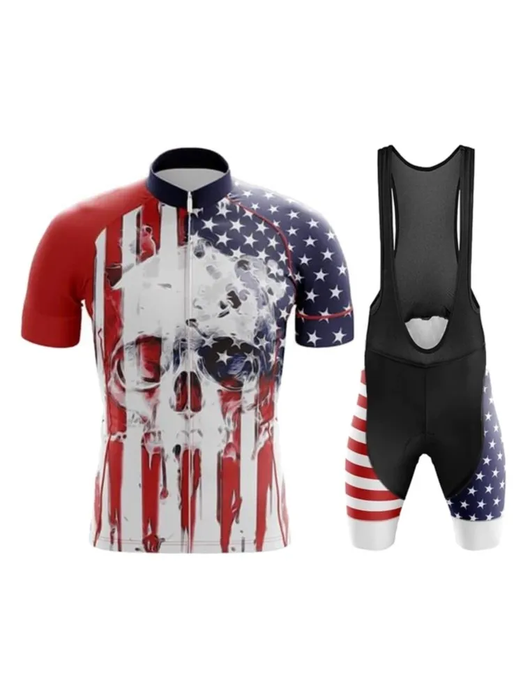 AliExpress NONE 2026 Team Men Summer Skeleton Short Sleeve Cycling Jersey Set MTB Maillot Ropa Ciclismo Bicycle Wear Breathable Cycling Clothing