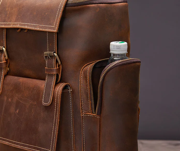 Nasva Leder Rucksack Herren Vintage Reise rucksack Camping Business School Büro tasche Messenger Laptop tasche – Detail 16
