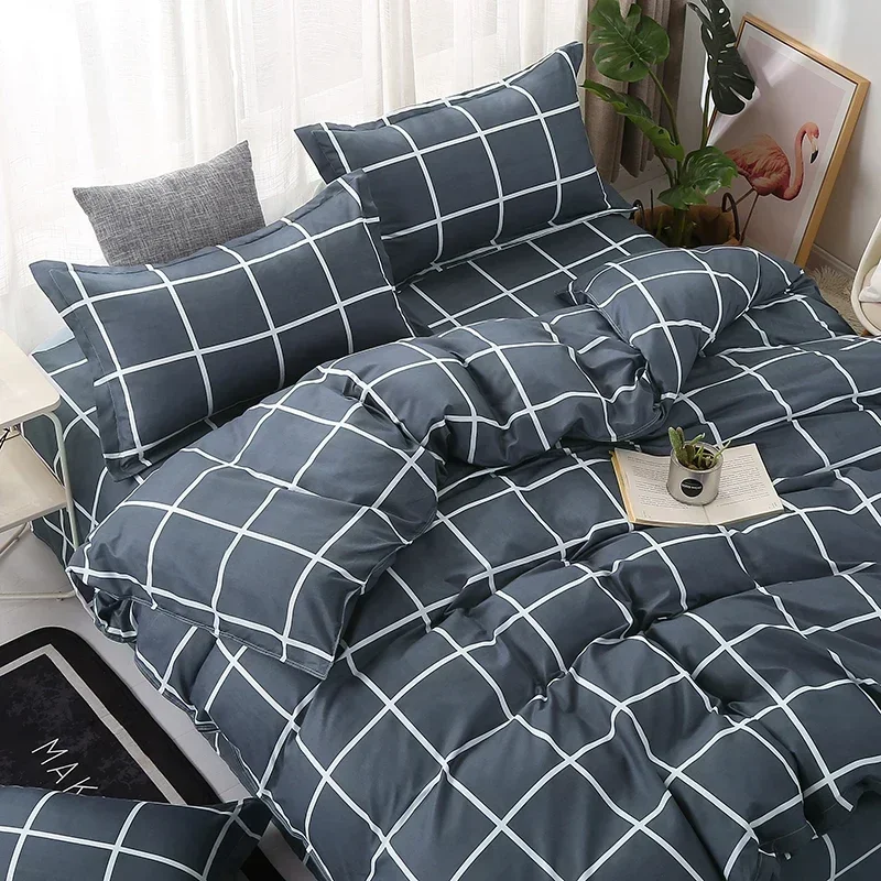 Nordic Bed Cover Comforter Bedding Sets Printed Checked Quilt  150 180 200 220 Duvet Couple Skin Friendly and Comfortable