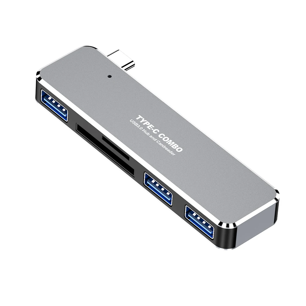 Type‑C Hub Docking Station, USB 3.0 USB 2.0 SD TF Card Reader Adapter for MacBook Pro Air Laptop Tablet Type‑C Devices