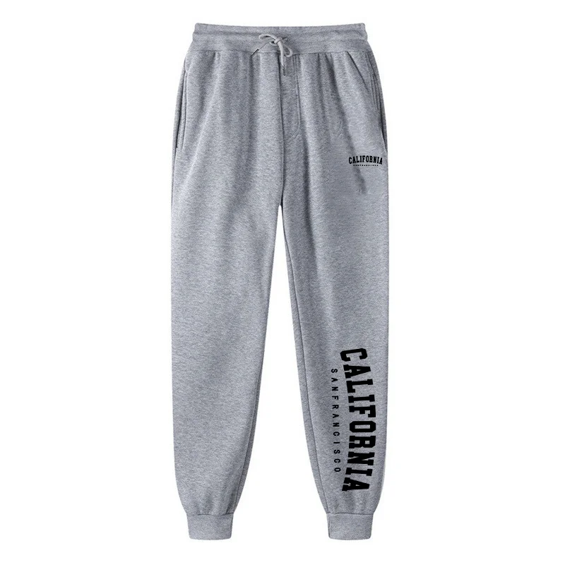 

2025 Men's Casual Versatile California Printed Sweatpants - Elastic Waist Joggers for Outdoor Sports & Daily Wear