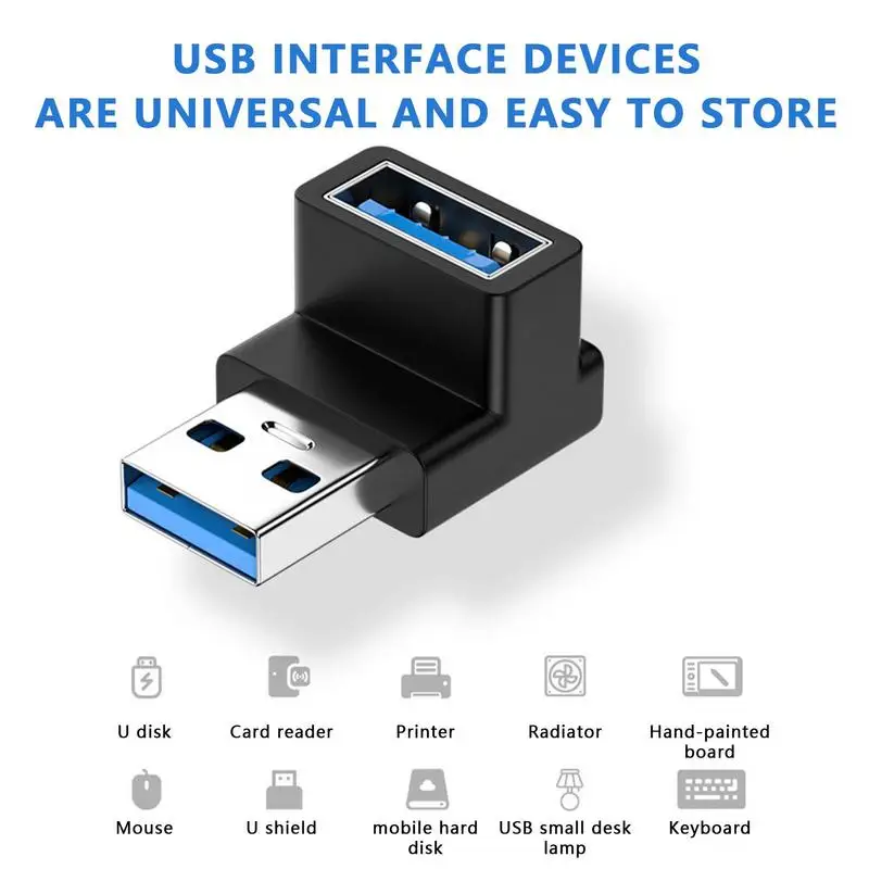 Adaptador de ángulo recto A90 grados, adaptador de curva lateral de 10Gbps hacia arriba, tipo C, extensor de teléfono macho a hembra