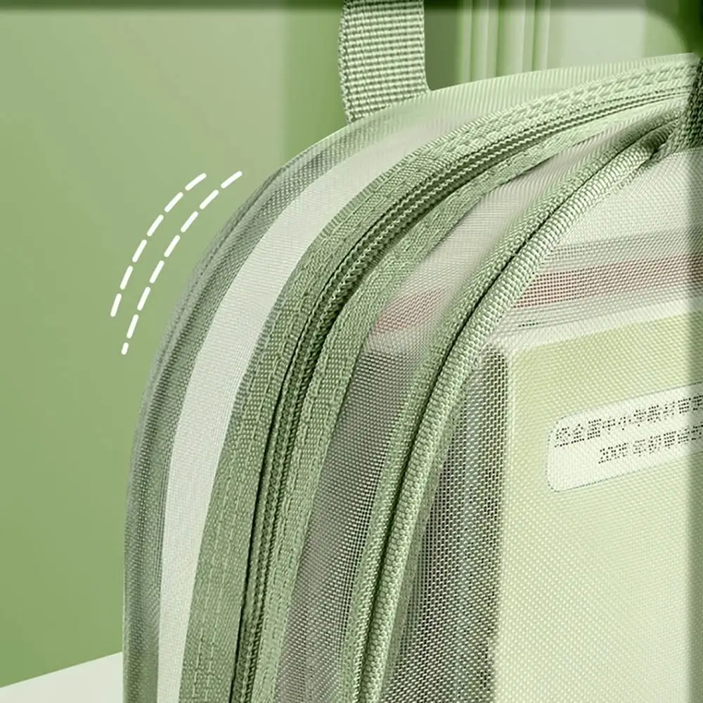 Tas Kantong Ritsleting Jaring Nilon Tas Dokumen Kapasitas Besar Multifungsi Tas Penyimpanan Data Tebal Transparan