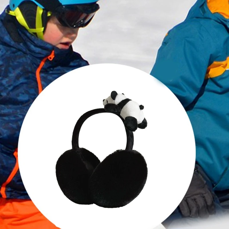 Cartoon Panda Ear Warmers for Different Head Sizes Outdoor Winter Activities Riding Skiing Keep Warm Outdoor