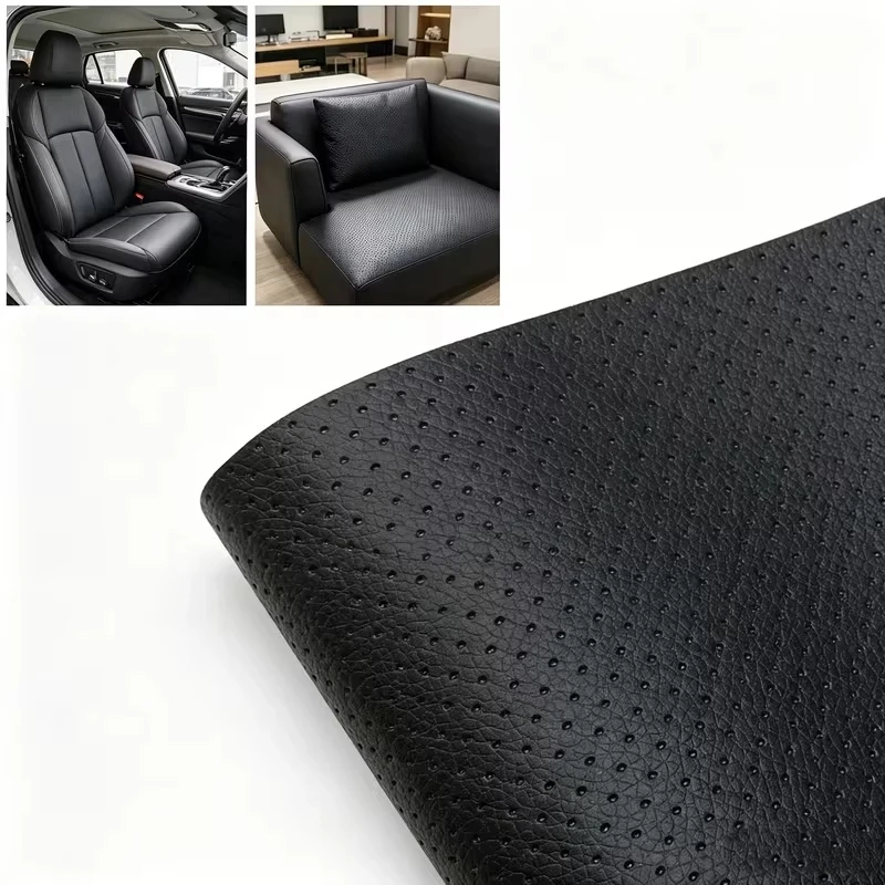Perforated Faux Leather Repair Sticker Peel and Stick PU Leather Patch for Automotive Seat Sofa Couch DIY Repair Adhesive Fabric