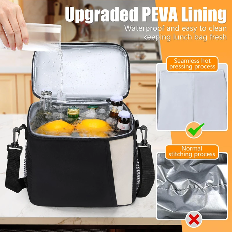 8.6L Thermal Lunch Bag Large For Men Portable Lunch Cooler Box for Work Women Leakproof Insulated Shoulder Carry Keeps Cold/Heat