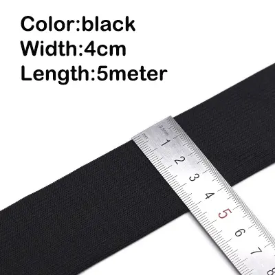 5Meters Sewing Elastic Band Heavy Stretch High Elasticity Knit Elastic Band for Sewing Waistband Elastic White black 10-60MM - Image 22
