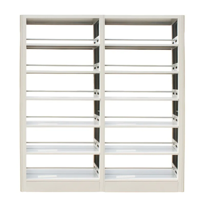 Steel Library Bookshelf, Single & Double Sided Metal Document Rack for School Reading Room and Archives
