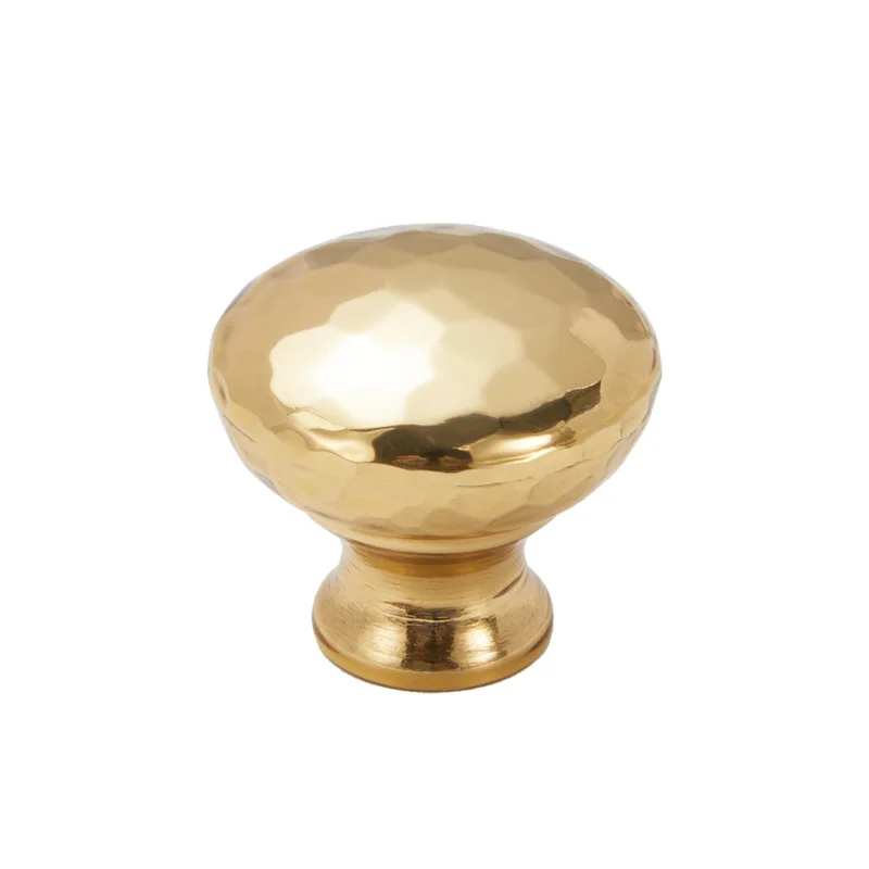 Латунные кованые грибные ручки ручной работы, роскошное золото, для ящиков, шкафов, гардеробов, круглая дизайнерская ручка с одним отверстием