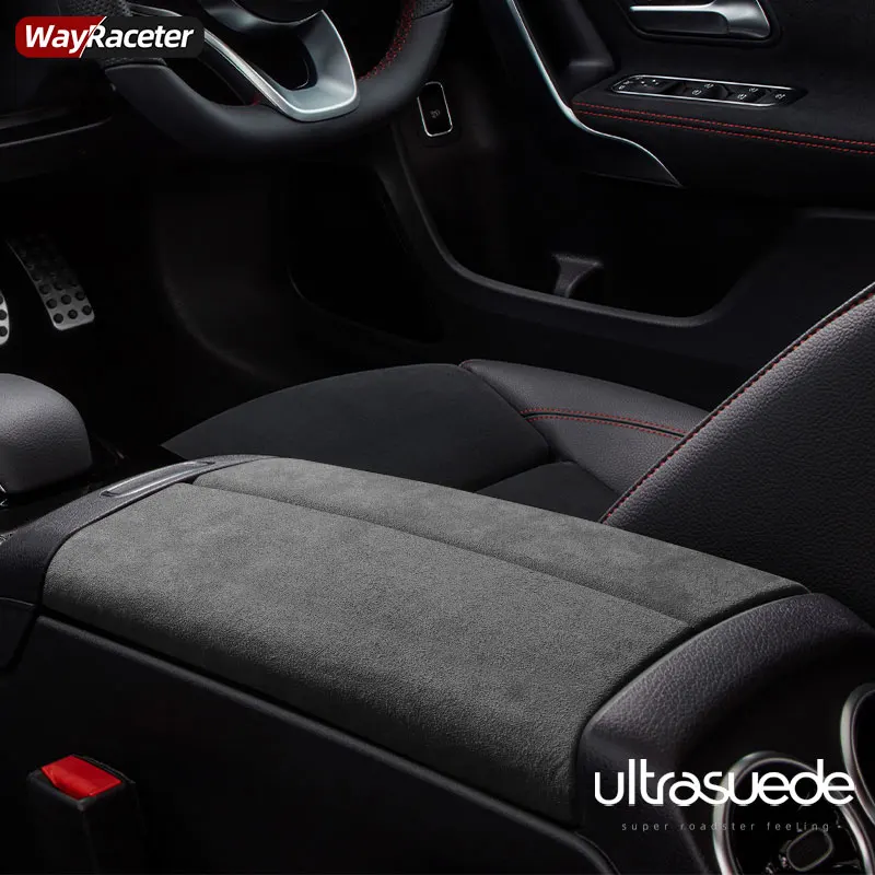 Ultrasuede Suede Wrap pudełko do podłokietnika samochodowego wykończenie panelu pokrywa dla Mercedes Benz A CLA GLA GLB B EQA EQB klasa W177 C118