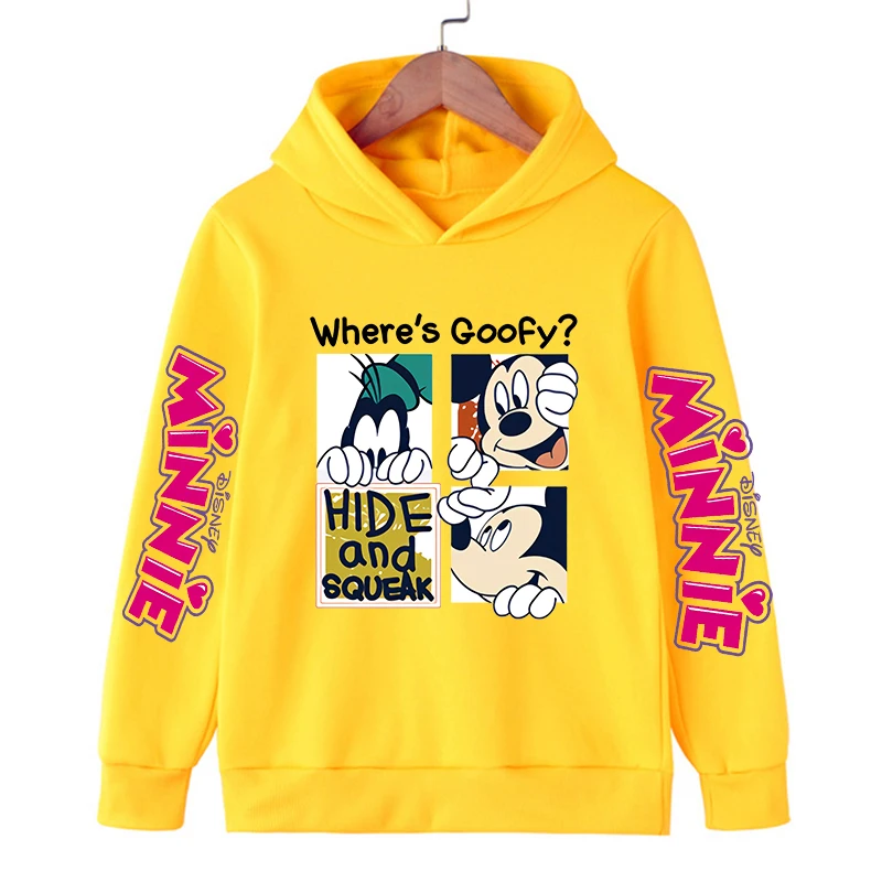 Hot Sale Hoodies Manga Anime Mickey Minnie Disney Mouse Hoodie Children Clothes Kid Girl Boy Sweatshirt Hoody Baby Top