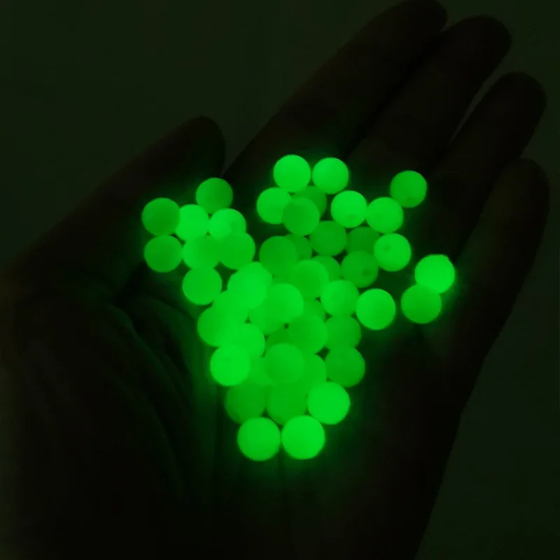 50pcs/lot Fish Eye Fishing Beads 6mm 8mm Mixed Color Luminous Carolina Rigs Taxes Rigs Fishing Beads DIY Kit Bass Fishing Tackle view 5