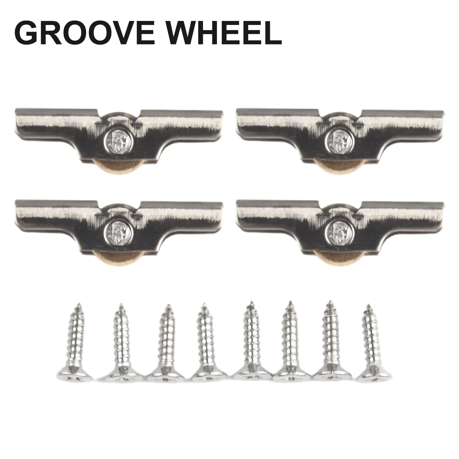Pulegge a fascia in acciaio inossidabile con ruota piatta con ruota scanalata-Set di rulli durevoli per accessori Hardware per mobili e altro