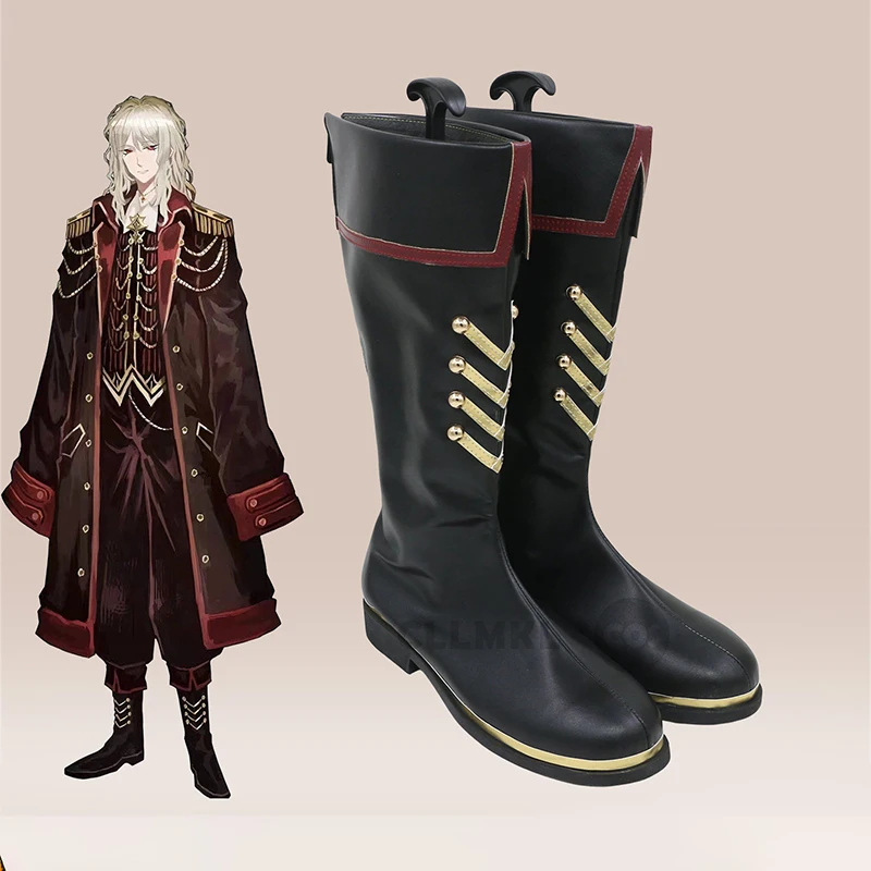 Cosplay Don Quixote Cosplay Shoes Game Limbus Company Black Long Boots Props Halloween Carnival Shoes Big Size Custom Made