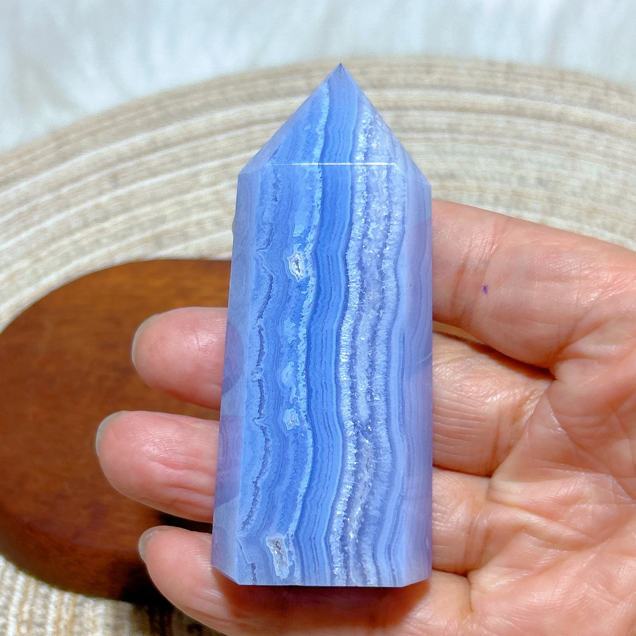 Natural Crystal Blue Lace Agate Tower High Quality Gemstones Healing Mineral Energy Reiki Mediation Home Decorations Gift