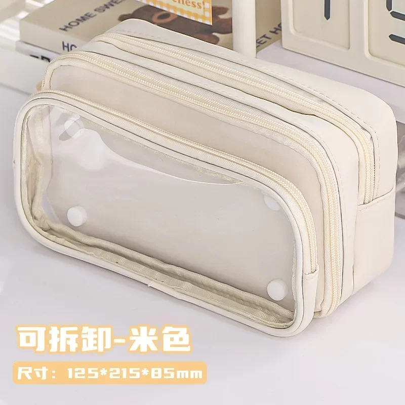 Ins Transparent Pencil Bag DIY Materials New Boy Large-capacity Pencil Bag Stationery Pencil Cases for Girls Back To School