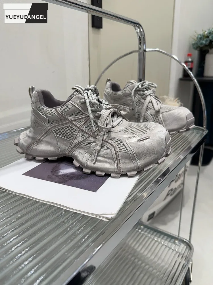 

Женские модные удобные кроссовки на толстой платформе с сетчатыми вставками, на шнуровке, повседневные, легкие, низкие, в стиле кеды