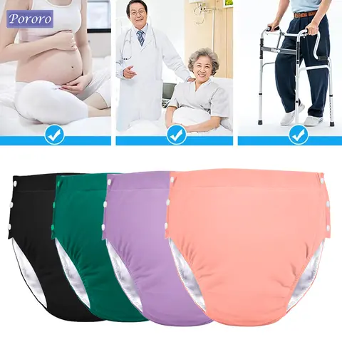 Adult Cotton Breathable Training Pants Washable Reusable Cloth Diapers Waterproof Adult Underwear for Over 14Years Old People