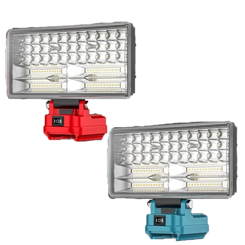8-inch Portable Work Light LED Torch with Dual USB Charging Ports for Makita/Milwaukee/DL 18/20V Battery for Outdoor Activities