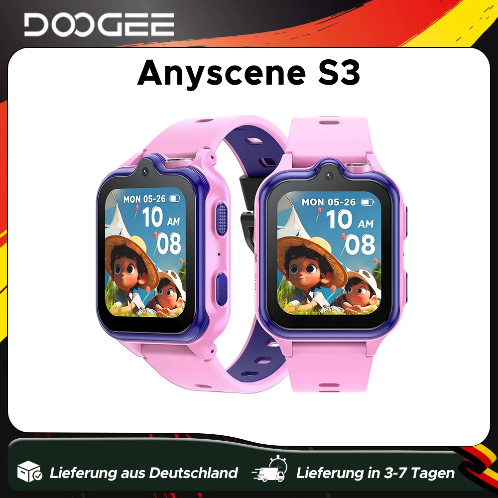 DOOGEE Anyscene S3 Kids Watch Video Call Health Monitoring 2GB RAM 16GB ROM Dual Camera Waterproof Children's Watch With GPS