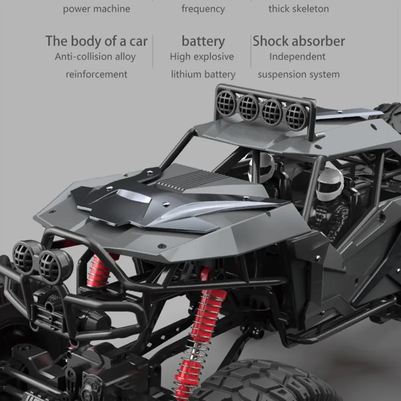 Camión teledirigido de alta velocidad, seis ruedas grandes, 70CM, 2,4G, todo terreno, 4WD, absorción de impacto independiente, iluminación LED, coche teledirigido