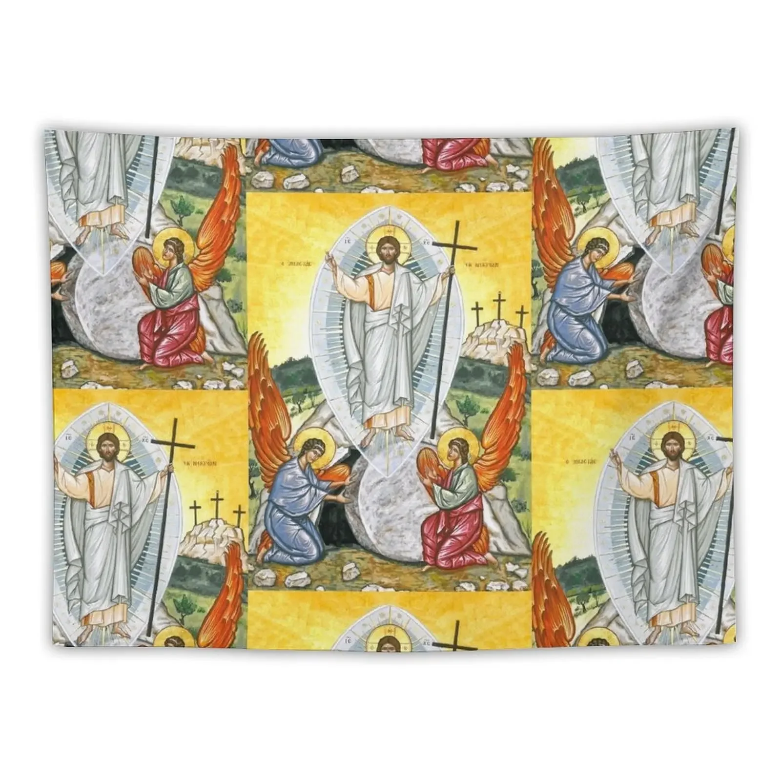 

Resurrection in Yellow Tapestry On The Wall Decorative Wall Wall Art Tapestry
