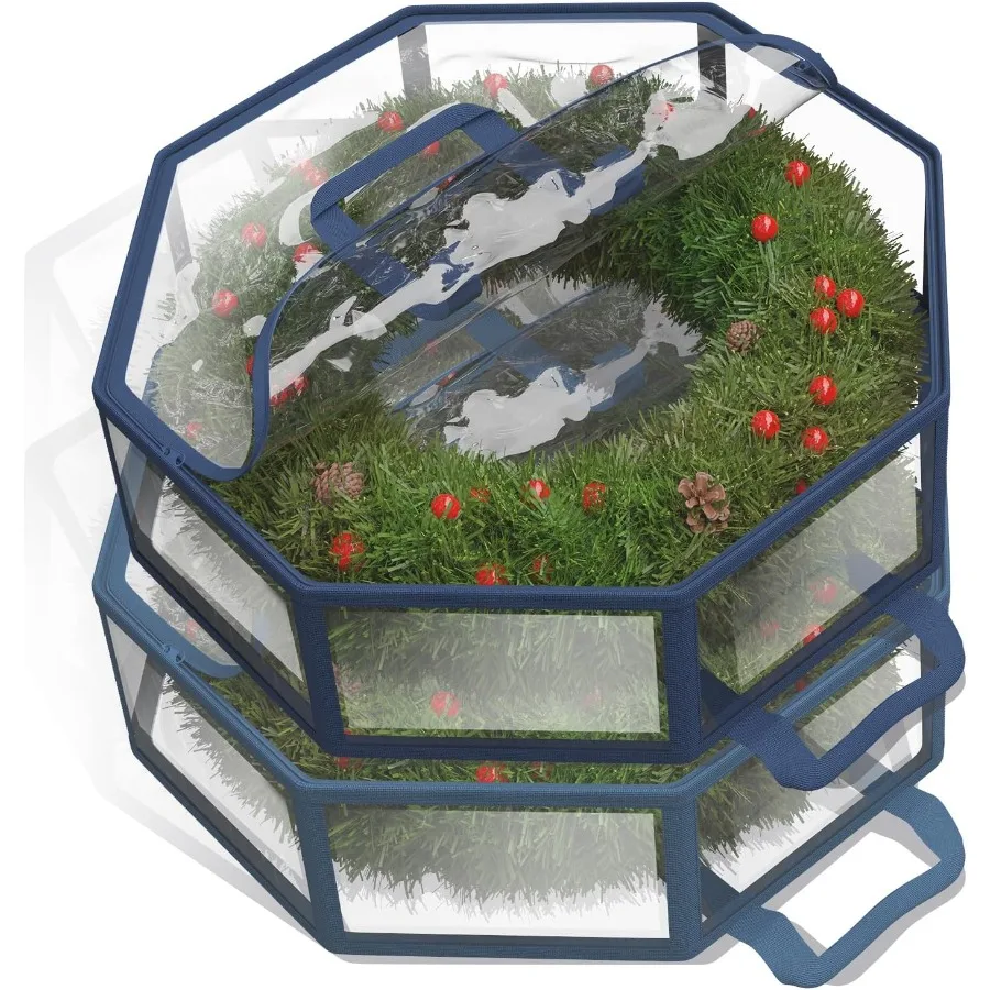 الموقد هاربور إكليل تخزين الحاويات واضح عيد الميلاد إكليل حقيبة التخزين المزدوج سستة ومقابض 36 قسط إكليل تخزين Org