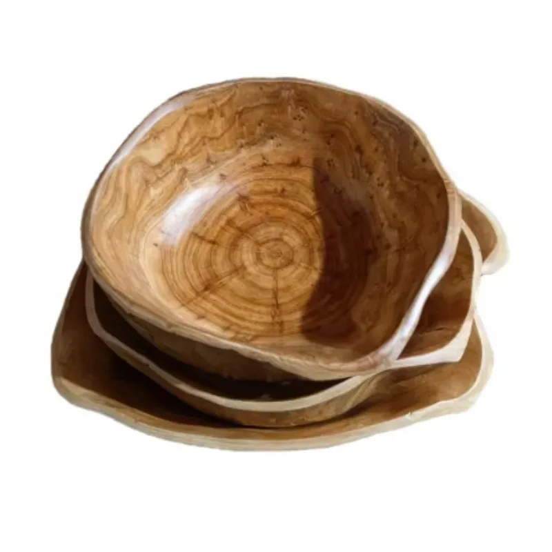 Handmade pine solid wood fruit basket bowl