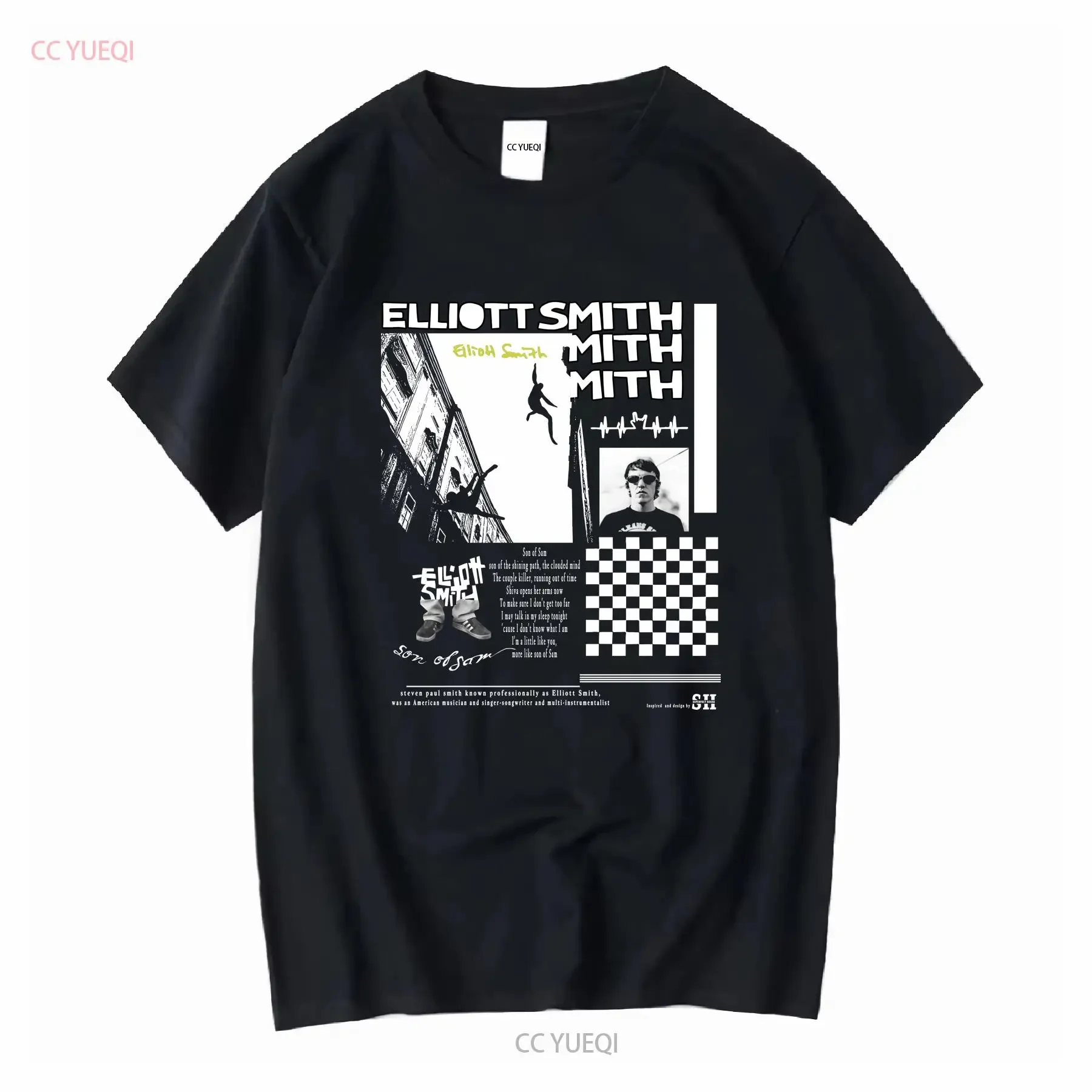 Inspired Elliott Smith T Shirt Legend Elliot AN21987 vintage Washed Stylish Casual homme streetwear Versatile Soft Stretched