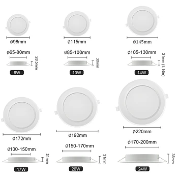 2-8pcs LED ceiling lamp 220V spot three color high power 6W 10W 14W17W 20W 24W recessed LED light cold warm white lamp