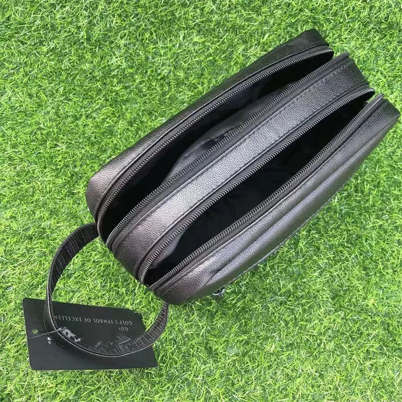 High quality Leather Golf Ball Storage Bag Portable Golf Pouch Handbag Used for Phone & Ball Capacity Handbag golf Bag 2 Colors