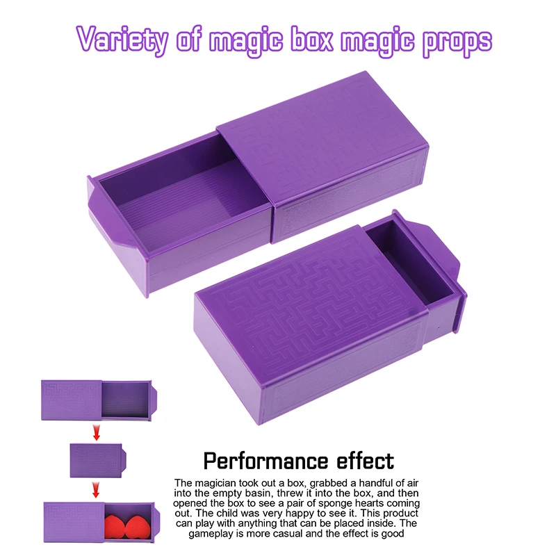 

Magical Variety Magic Box Magic Props Empty Box Contents Purple Pull Box Close Shot Magic Props Party Magic Props Kids Toys