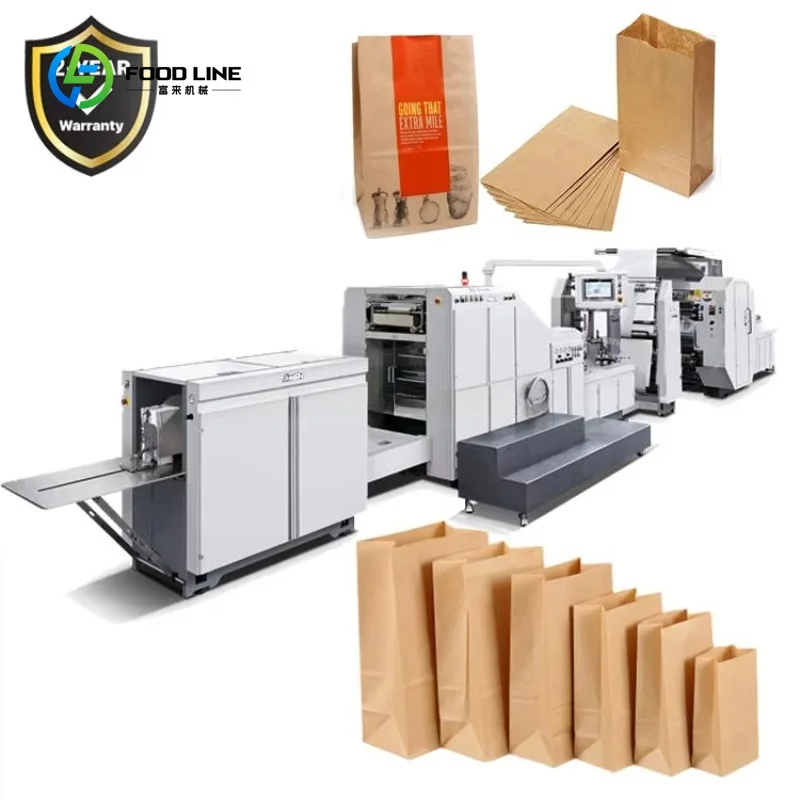 Customized Paper Bag Making Machine Make square Bottom Paper Bags Craft/kraft Food Paper Shopping Bag Printing Machine