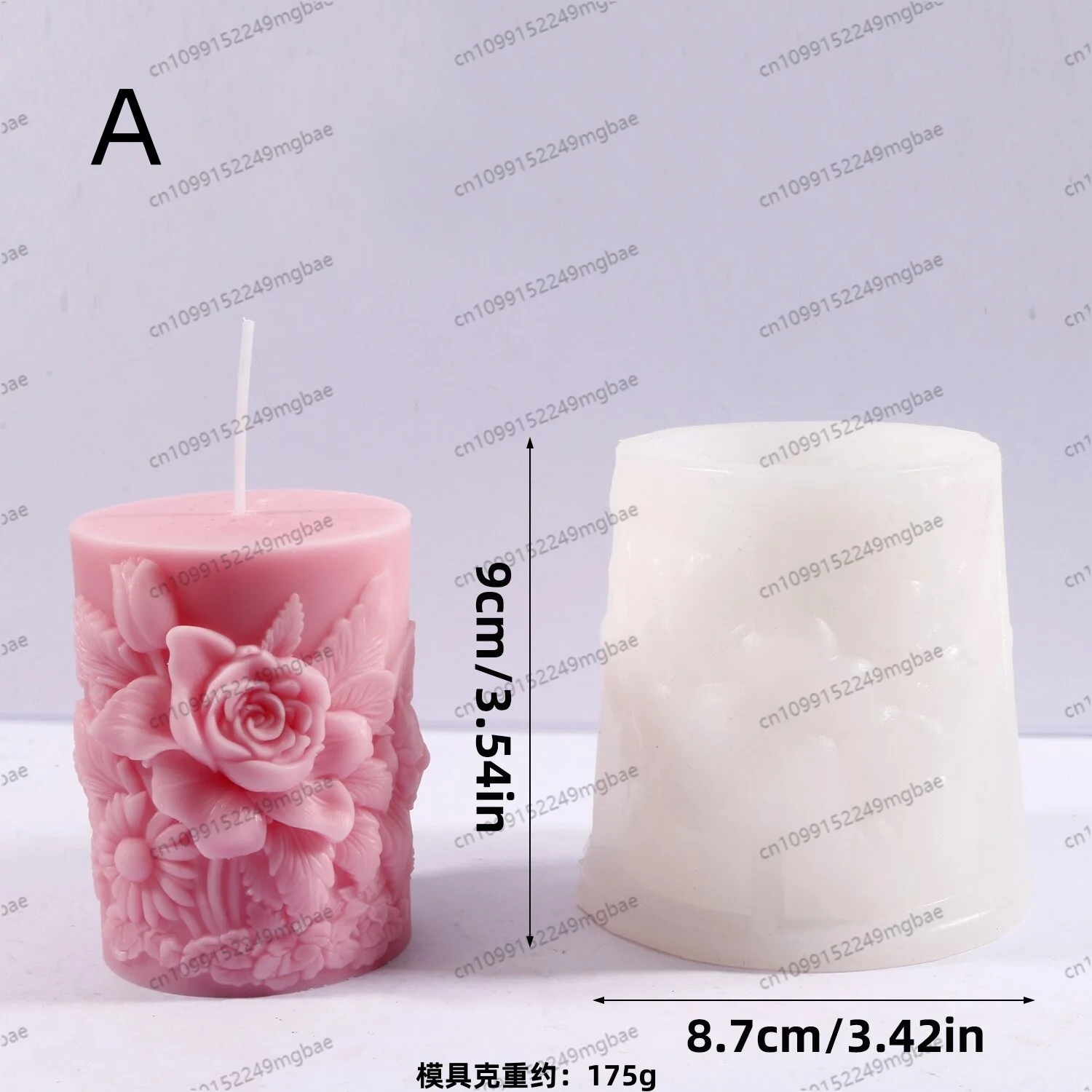 Rose style aromatherapy wax mold DIY geometric diffuser gypsum handicraft cylindrical silicone mold