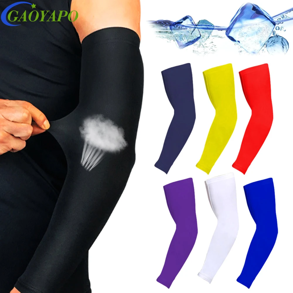 1Pcs Arm Sleeves UV Protection Sleeve Compression Sports Long Sleeve Cycling Golf Basketball Driving Tattoo Covers Elbow Sleeves