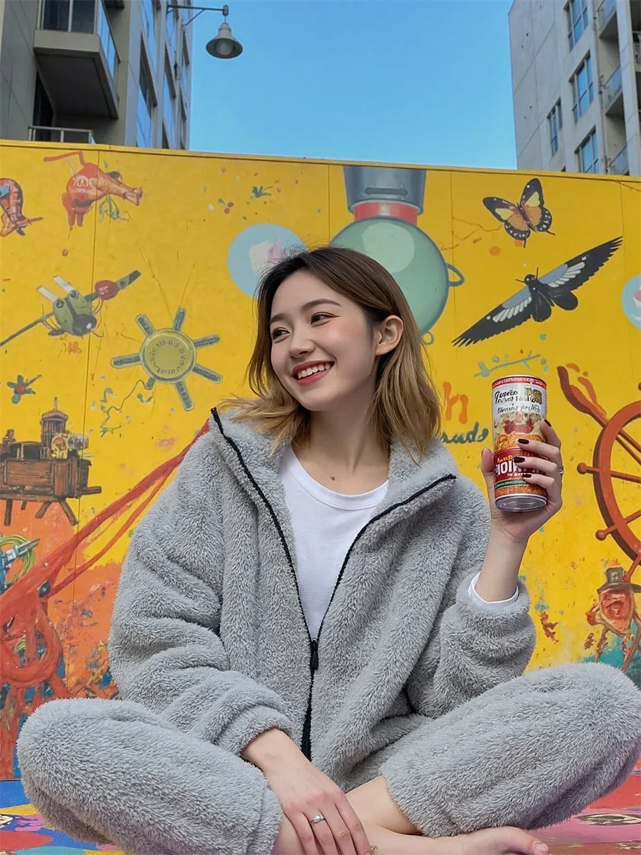 

Пижамные комплекты женские весенне-осенние хлопковые тонкие свободные брюки с длинными рукавами и пуговицами спереди, однотонные мягкие пижамы с эластичной резинкой на талии