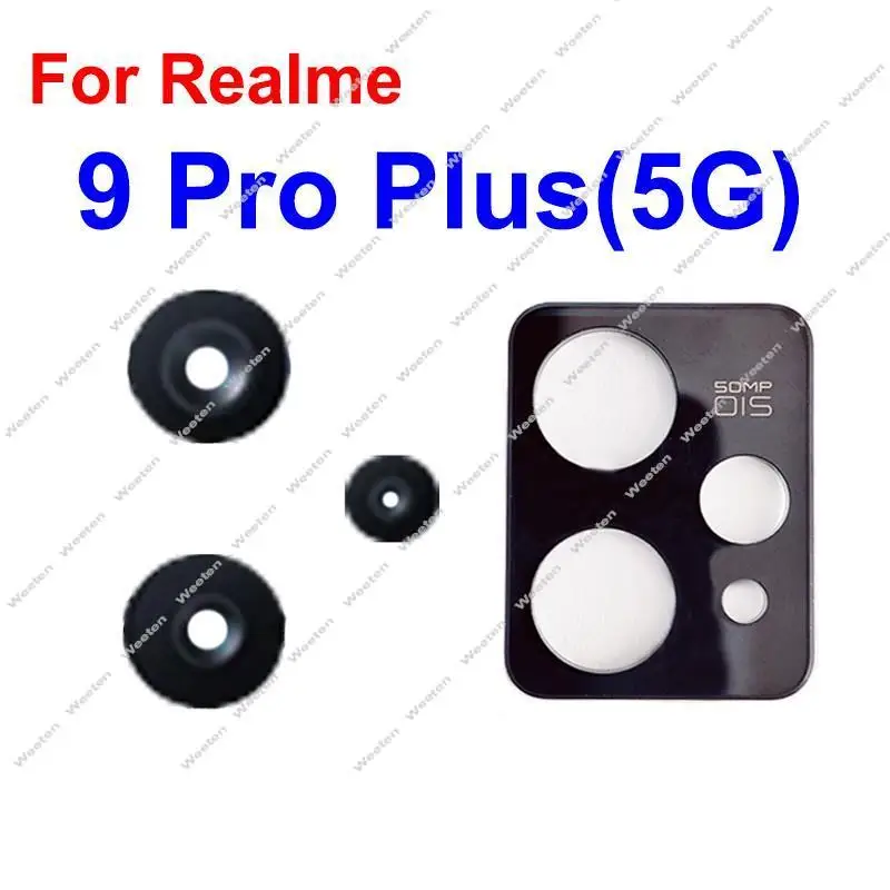 For Realme 9 Pro+ 9Pro Plus 5G Rear Camera Glass Lens Back Camera Lens Small Big Glass with Sticker Replacement
