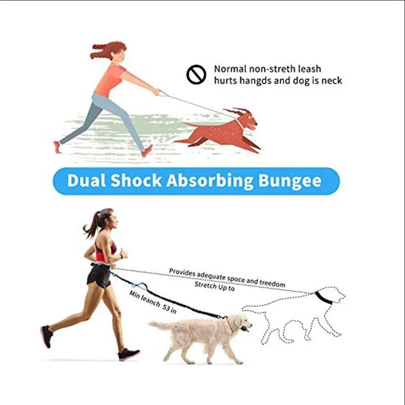 Sports Waist Bag Dog Walking Leash Outdoor Dog Walking Reflective Telescopic Leash Dog Explosion-proof Running Leash