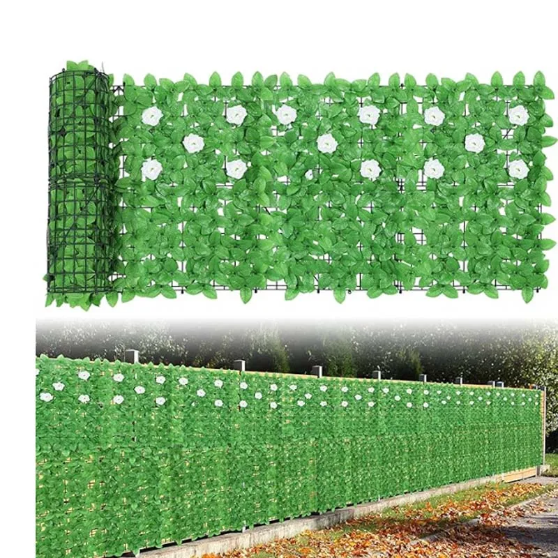 Artificial Ivy Privacy Fence,Faux Evergreen Leaf Hedges Invisible Fencing Panel for Indoor Outdoor Garden Fence Decor,