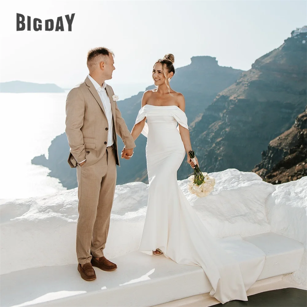 

Clsssic Mermaid Off The Shoulder Wedding Dresses Women 2025 Pleat Strapless Open Back Bridal Gown Vestido De Noiva Customized