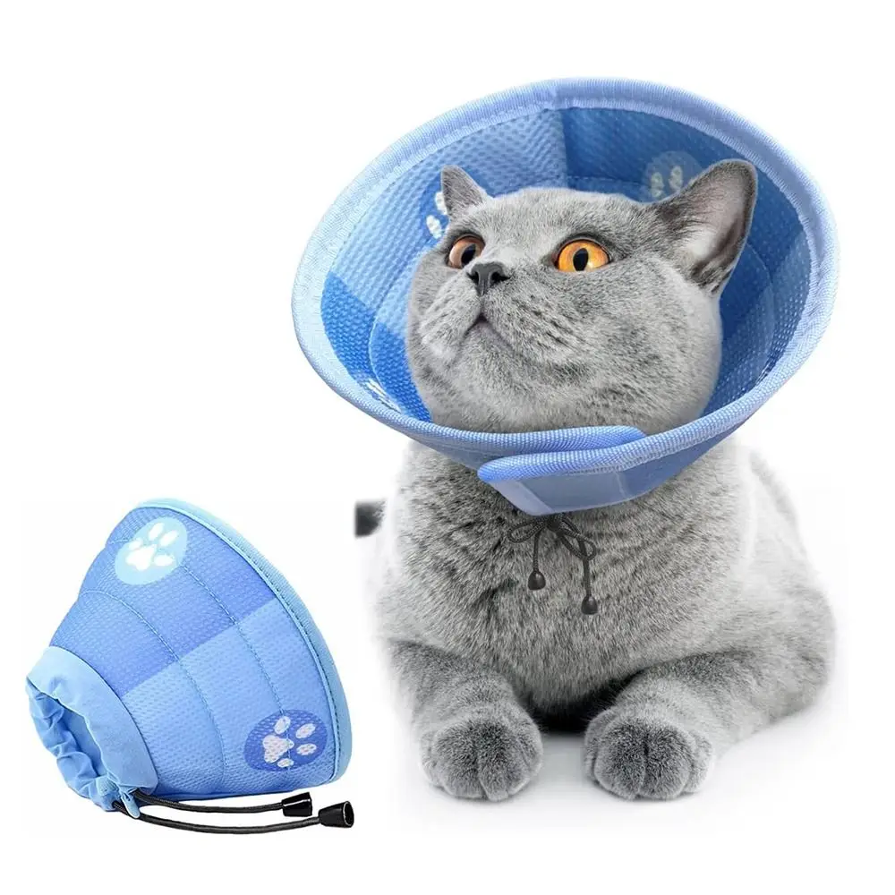 

Practical Anti Bite Pet Adjustable Collar Anti Lick Soft Cat Neck Ring Lightweight Drawstrings Cat Neck Cone Dog