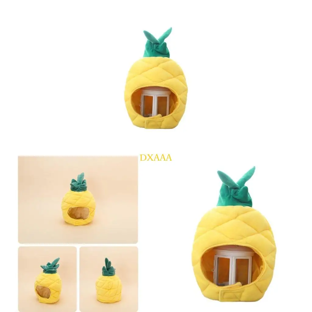 

DXAA Japanese Funny Pineapple Fruits Plush Hat Christmas Halloween Cosplay Party Costume Cap Winter Headwear Photo Prop