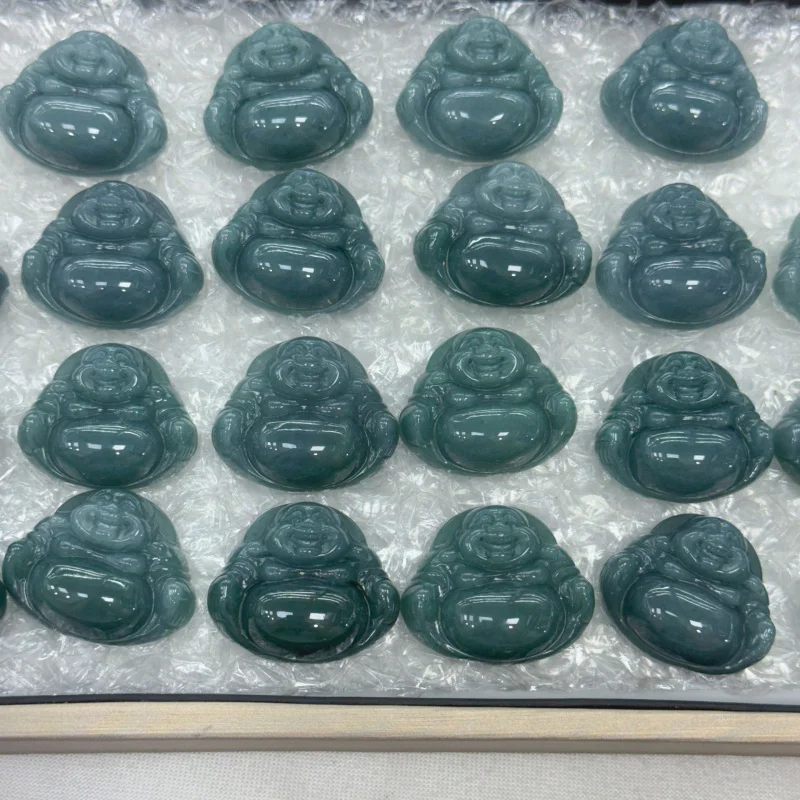 

Кулон из синего нефрита с изображением смеющегося Будды Майтреи с большим животом, большой размер