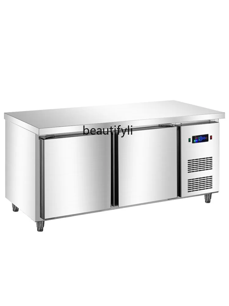 Commercial Air-Cooled Fresh-Keeping Refrigerator Strip Freezer Freeze Storage Workbench Console Kitchen Horizontal Freezer