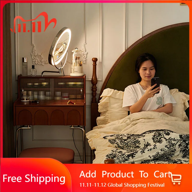 

Regale винтажный маленький туалетный столик из цельного дерева, зеркало для макияжа для спальни, органайзер для туалетного столика, мебель для дома в стиле фанк Penteadeira